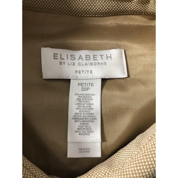 Elisabeth By Liz Claiborne Women 2Pc Pants Suit Beige Executive Office Siren 22P - Picture 7 of 12